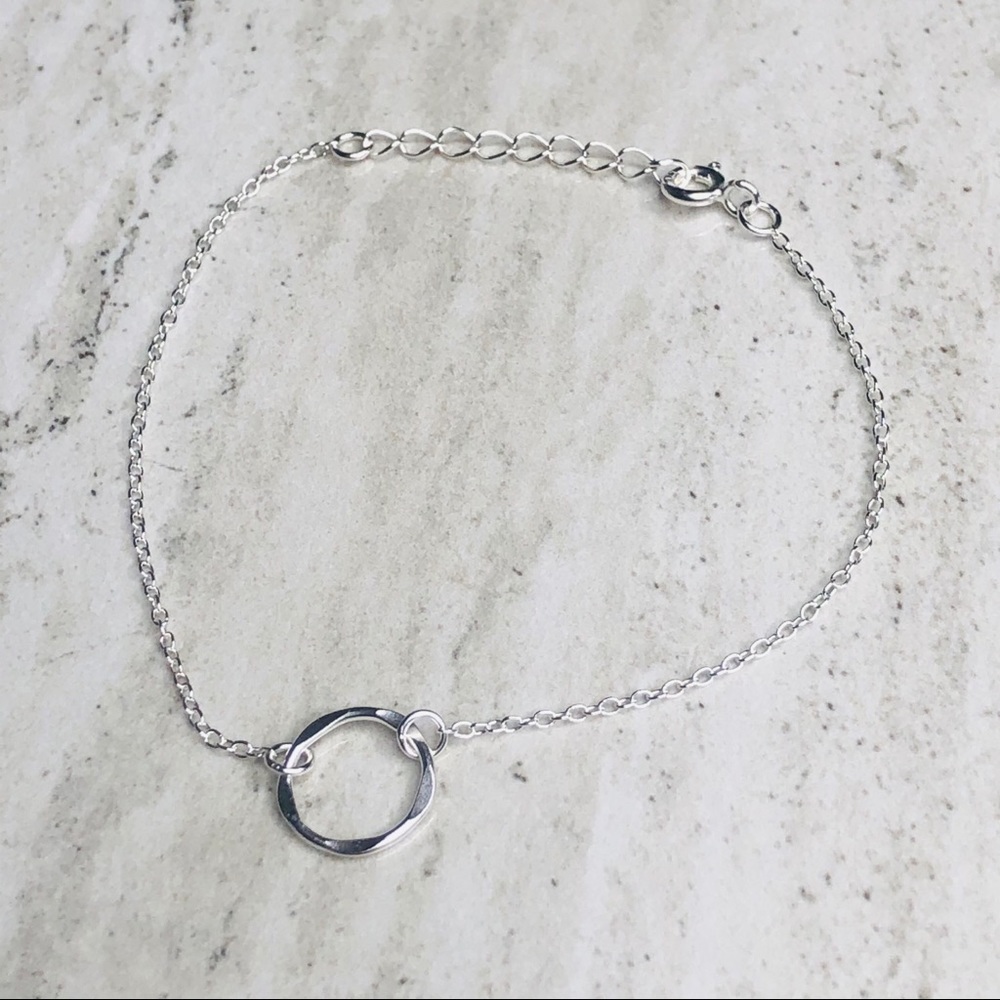 925 Sterling Silver Geometric Circle Bracelet